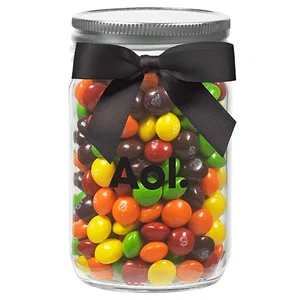 Glass Mason Jars with Satin Bow (12 oz)