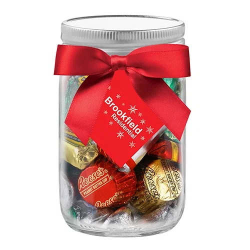 Glass Mason Jars with Satin Bow (12 oz) — view 3