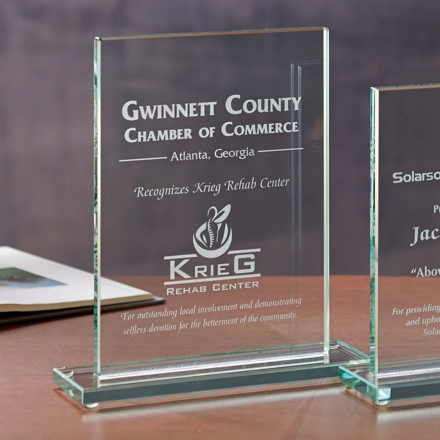 Glass Rectangle - Large Award — Clear — view 2