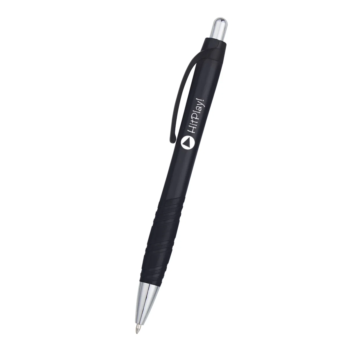 Glossy plastic pen measuring five and a half inches long