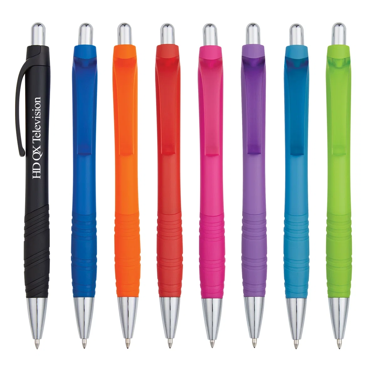 Custom pen with a glossy finish and black ink refill