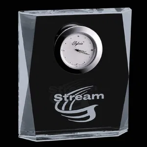 Faceted Optical Crystal Rectangle Desk Clock