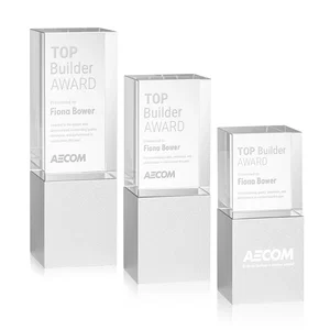 Optical Crystal Award on Brushed Aluminum Base