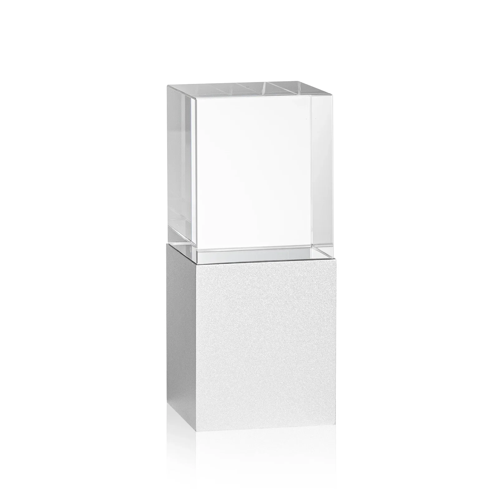 Custom Optical Crystal Award on Brushed Aluminum Base, metal awards for dealer and partner awards