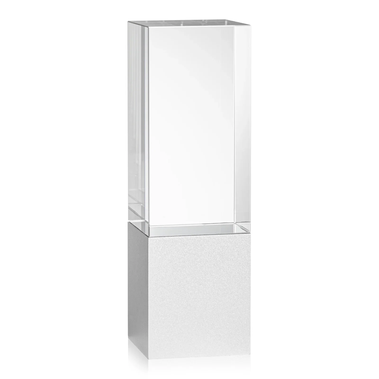 Personalized Optical Crystal Award on Brushed Aluminum Base, metal awards for employee recognition