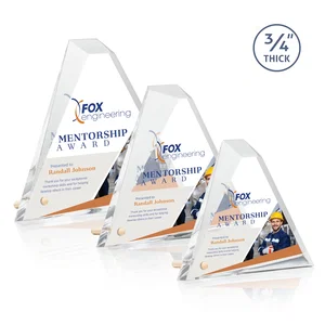 Multifaceted Acrylic Pyramid Award with Easel Pin