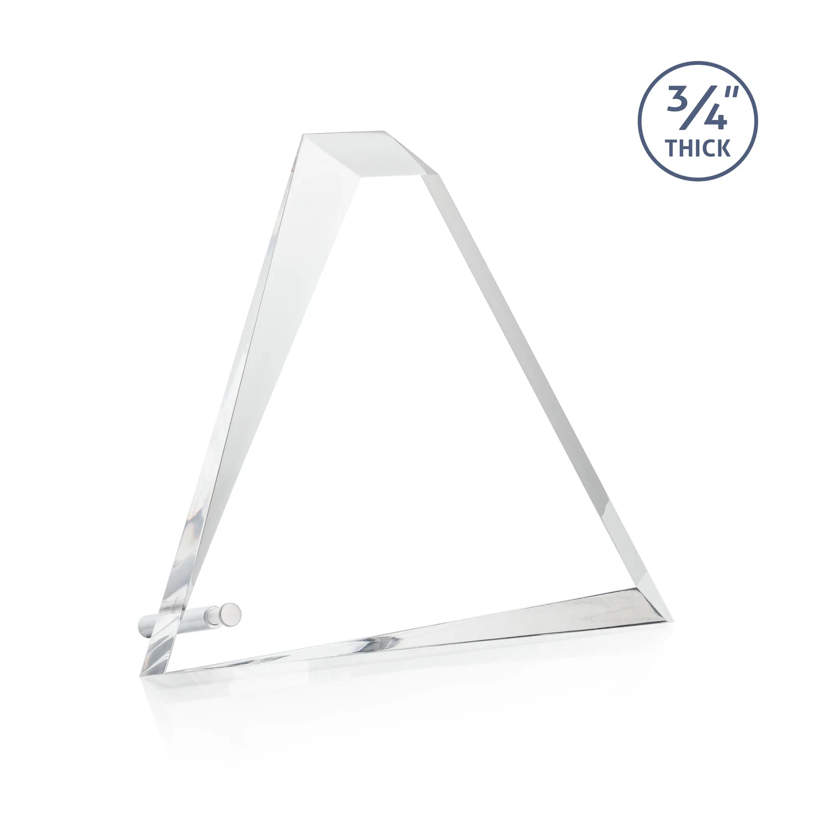 Personalized Multifaceted Acrylic Pyramid Award with Easel Pin for volunteer appreciation