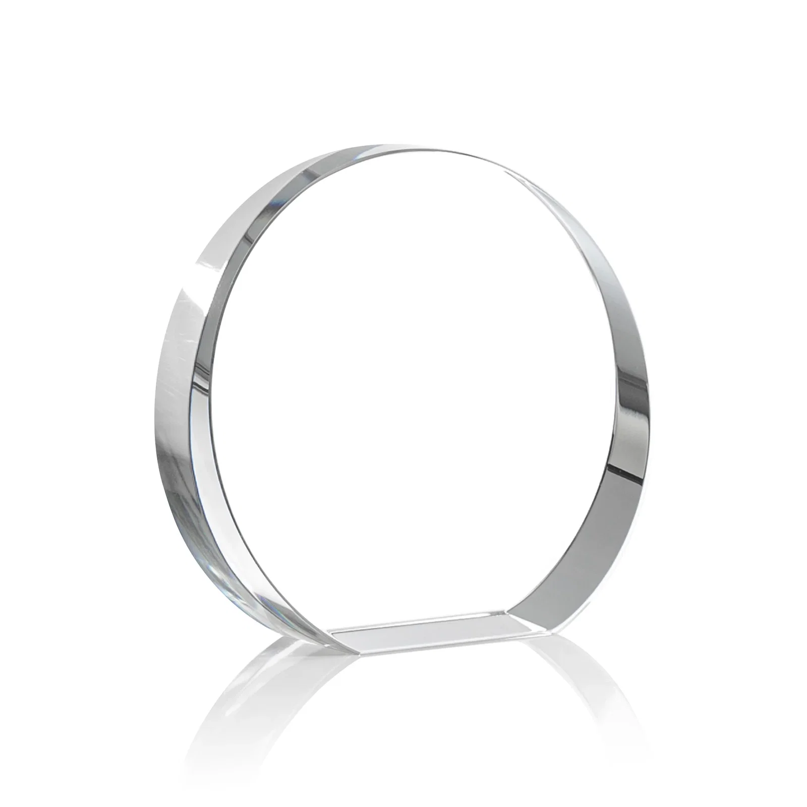 Personalized Optical Crystal Desk Award With an Extra-Thick, Light-Bending Edge for volunteer appreciation