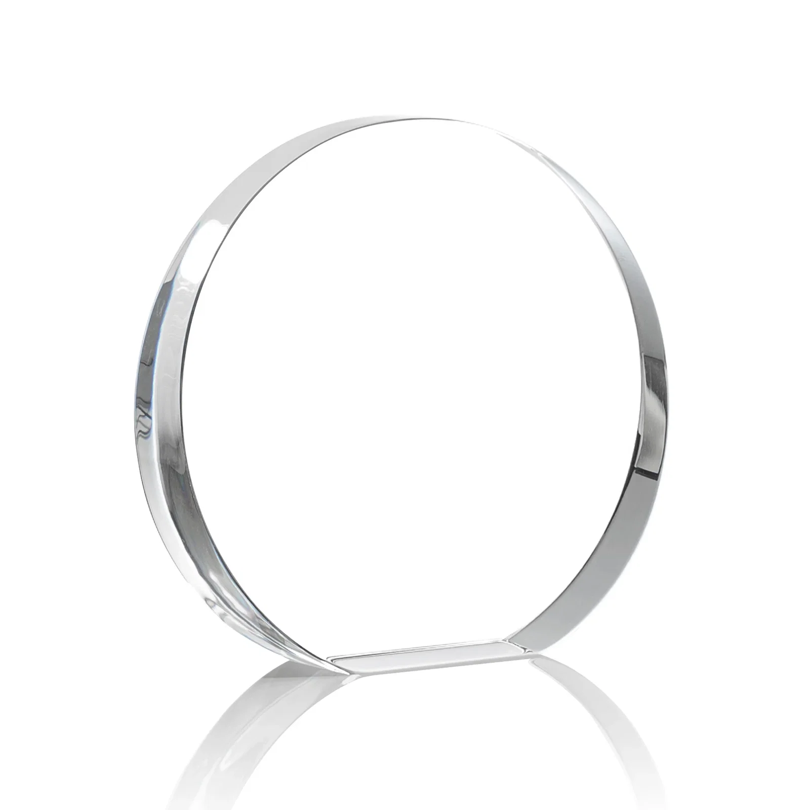 Personalized Optical Crystal Desk Award With an Extra-Thick, Light-Bending Edge for dealer and partner awards