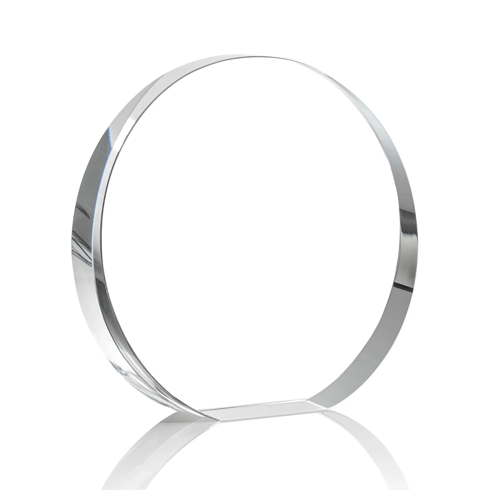Personalized Optical Crystal Desk Award With an Extra-Thick, Light-Bending Edge for company anniversary events