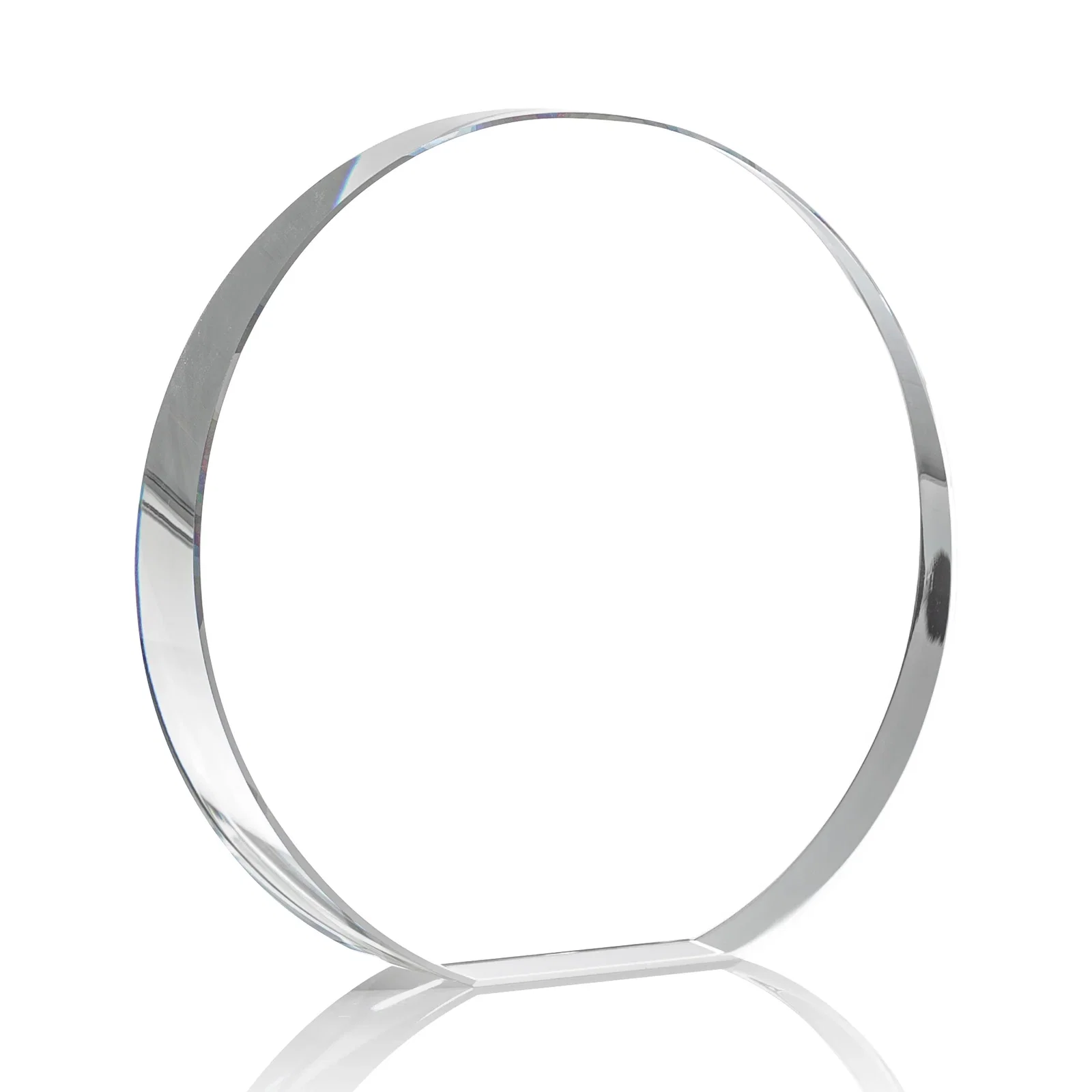 Promotional Optical Crystal Desk Award With an Extra-Thick, Light-Bending Edge for employee recognition