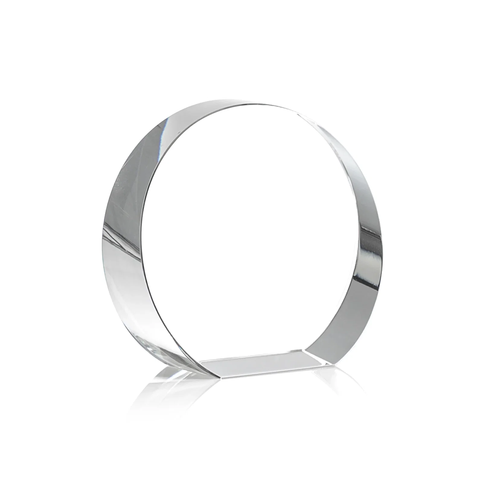 Promotional Optical Crystal Desk Award With an Extra-Thick, Light-Bending Edge for corporate award ceremonies