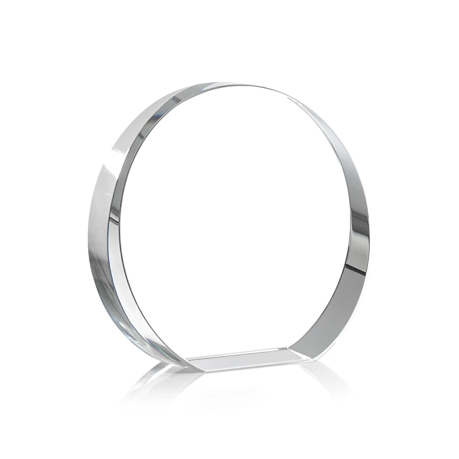 Promotional Optical Crystal Desk Award With an Extra-Thick, Light-Bending Edge for service anniversary gifts