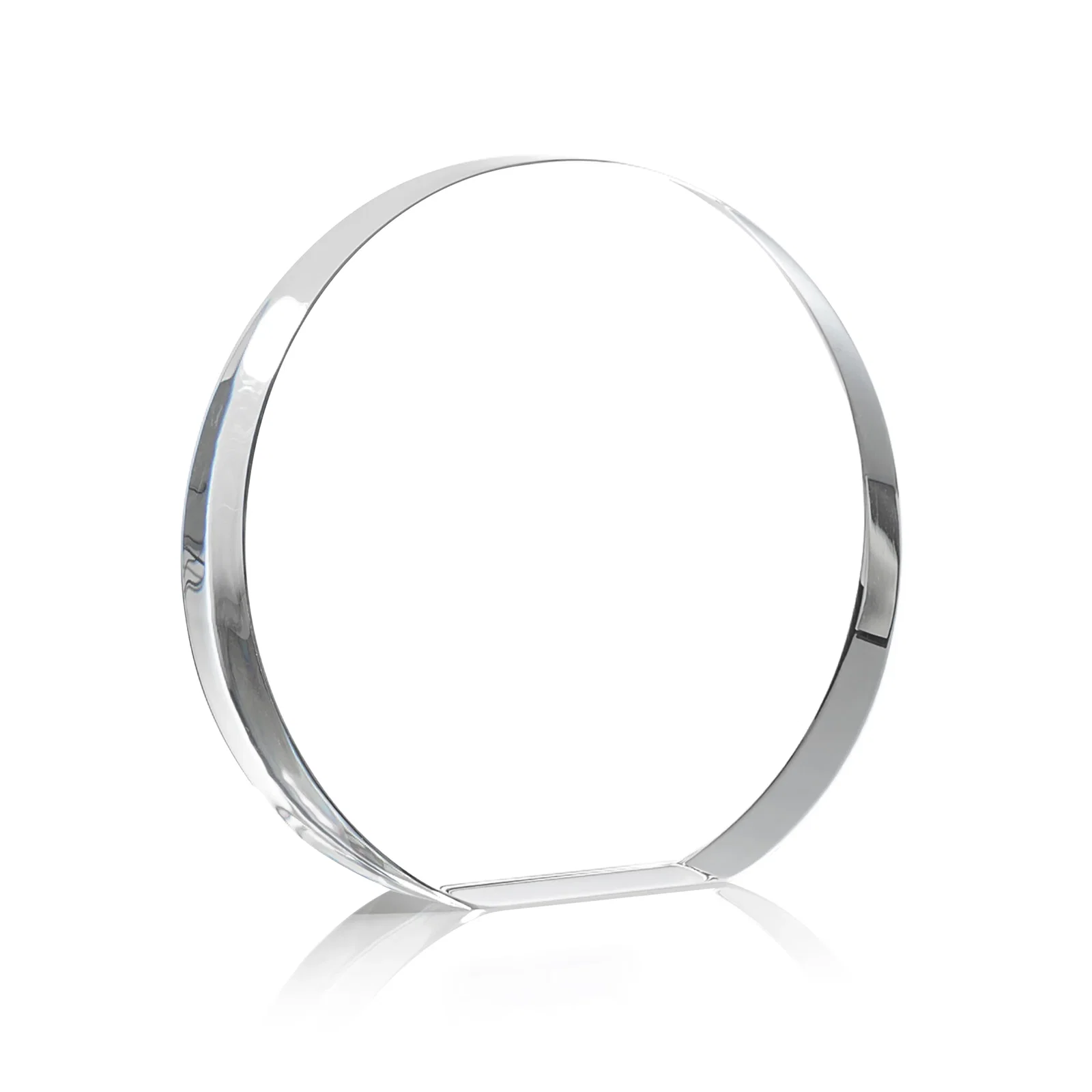 Promotional Optical Crystal Desk Award With an Extra-Thick, Light-Bending Edge for sales achievement awards