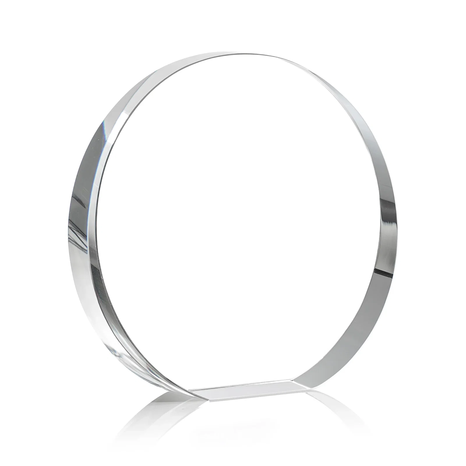 Promotional Optical Crystal Desk Award With an Extra-Thick, Light-Bending Edge for retirement presentations