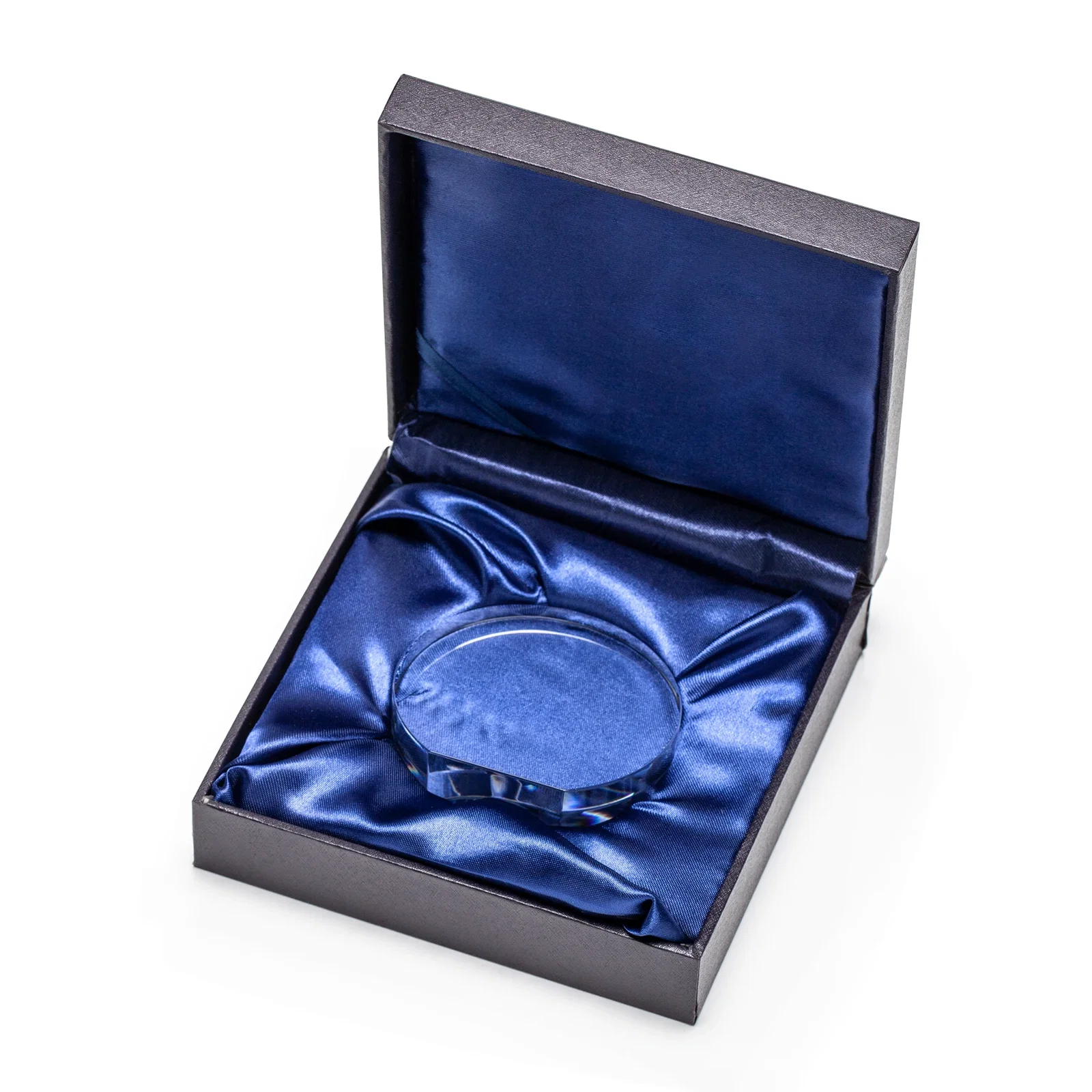 Custom Optical Crystal Desk Award With an Extra-Thick, Light-Bending Edge for graduation ceremonies