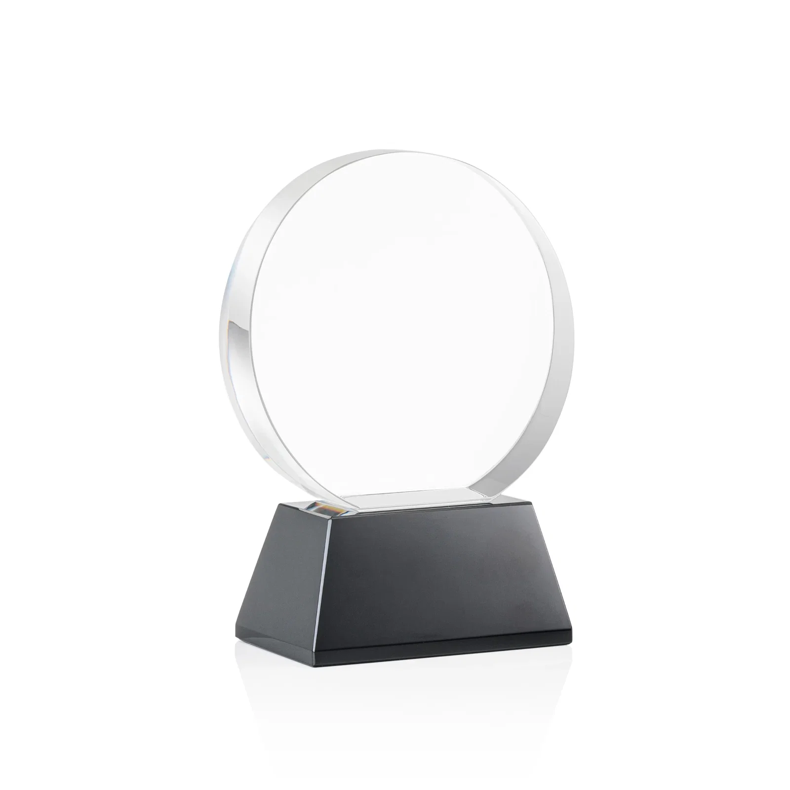 Custom engraved Extra Thick Optical Crystal Circle Award with Second Etch Position, awards for service anniversary gifts