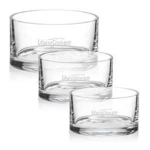 Cylindrical Lead Free Crystalline Bowl with Heavy Rounded Base