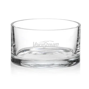 Cylindrical Lead Free Crystalline Bowl with Heavy Rounded Base