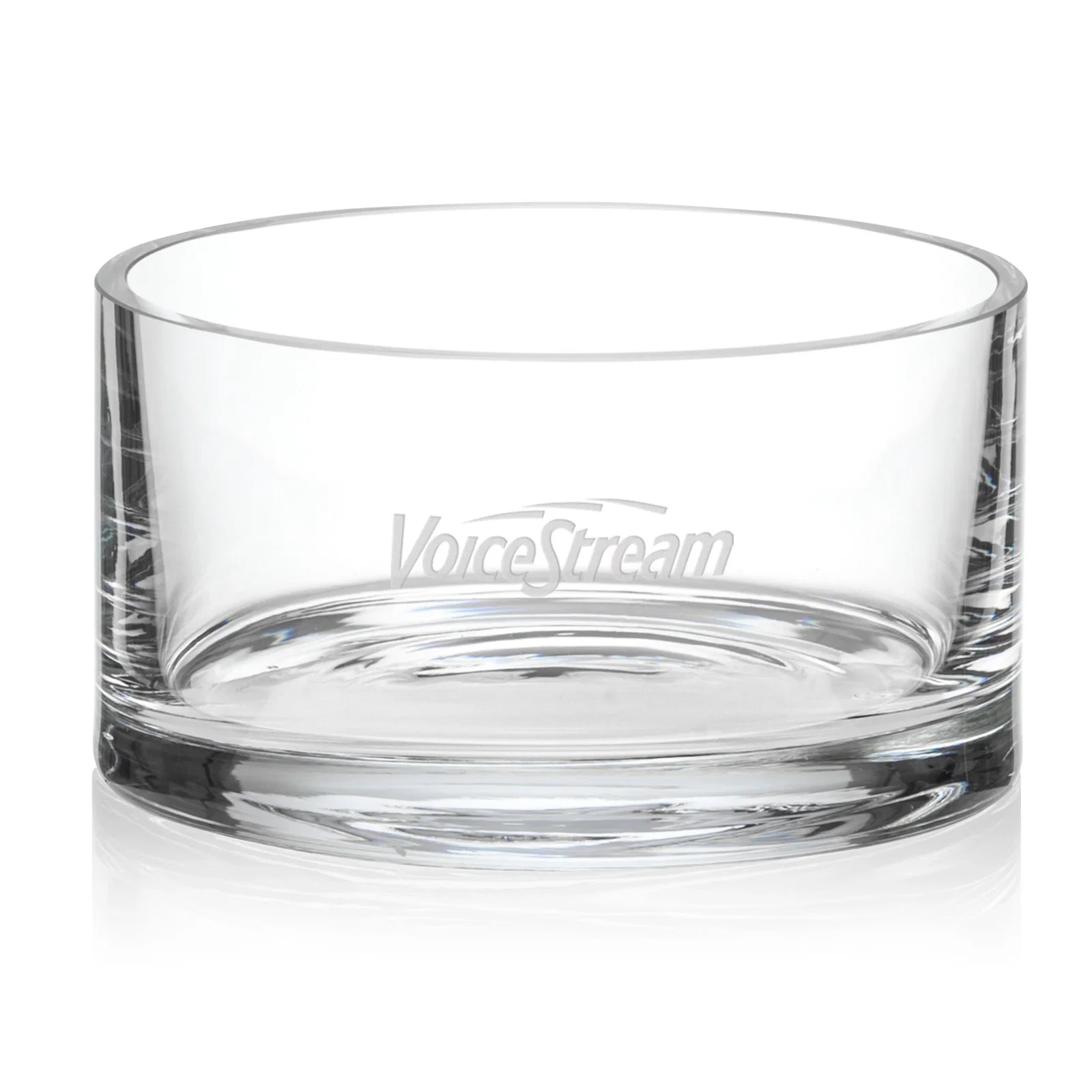 Custom Cylindrical Lead Free Crystalline Bowl with Heavy Rounded Base for sales achievement awards