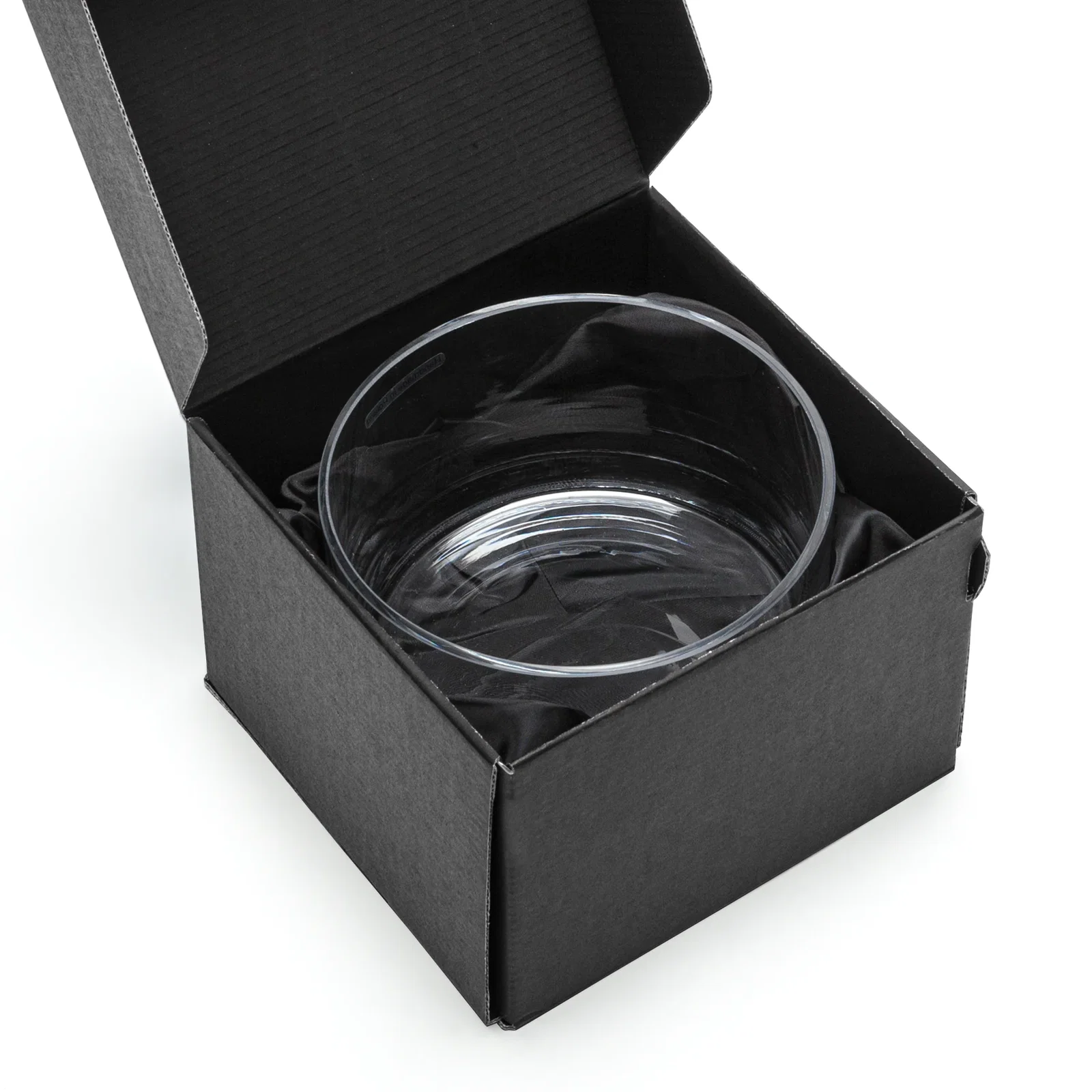 Custom Cylindrical Lead Free Crystalline Bowl with Heavy Rounded Base for retirement presentations