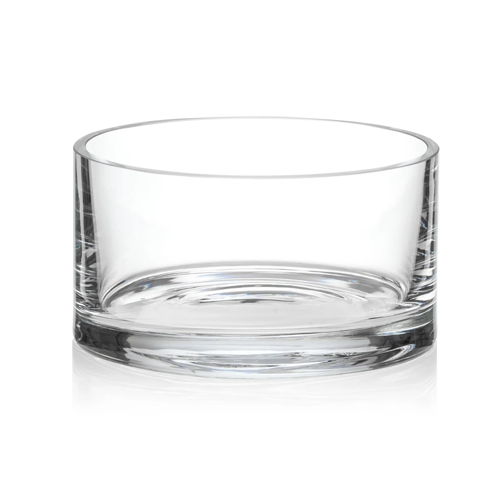 Custom Cylindrical Lead Free Crystalline Bowl with Heavy Rounded Base for team milestone celebrations