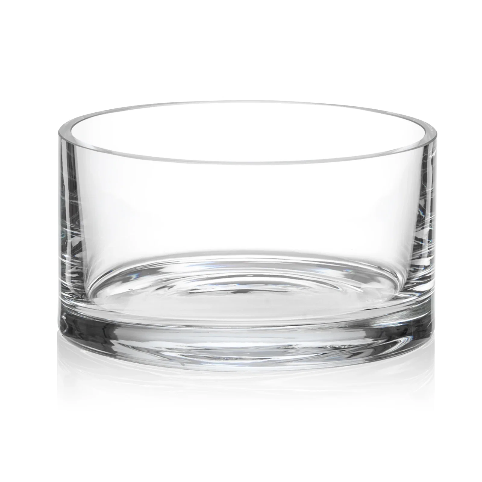 Custom Cylindrical Lead Free Crystalline Bowl with Heavy Rounded Base for donor appreciation