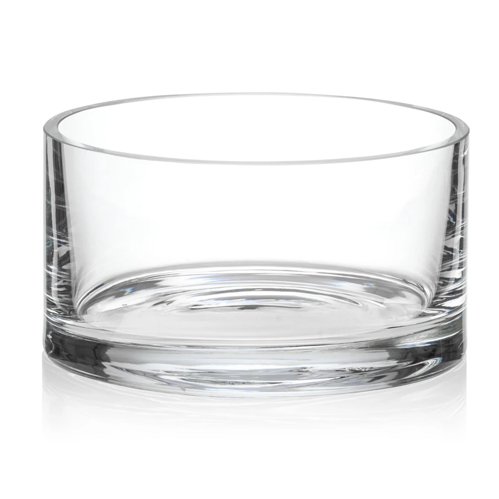 Custom Cylindrical Lead Free Crystalline Bowl with Heavy Rounded Base for graduation ceremonies