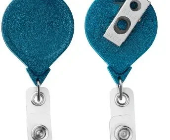 Glitter Rectractable Badge Reel with Lanyard Attachment — view 2