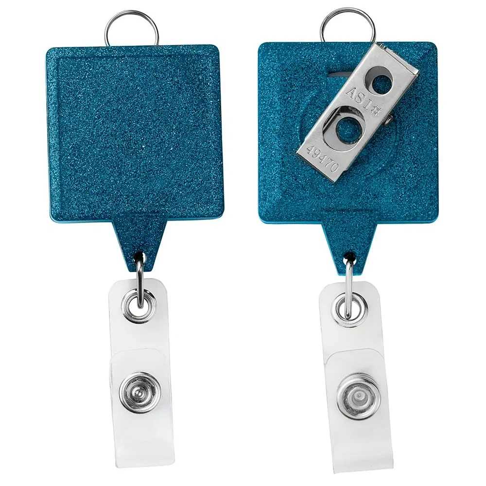 Glitter Rectractable Badge Reel with Lanyard Attachment — view 4