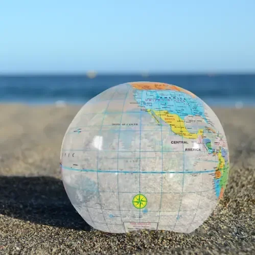 Personalized Clear Globe Beach Ball — view 2