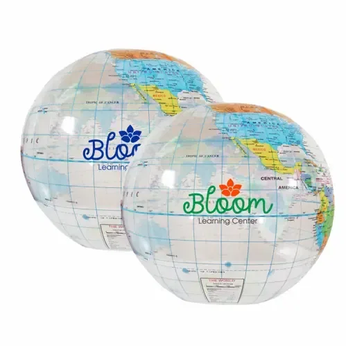 Personalized Clear Globe Beach Ball โ view 1