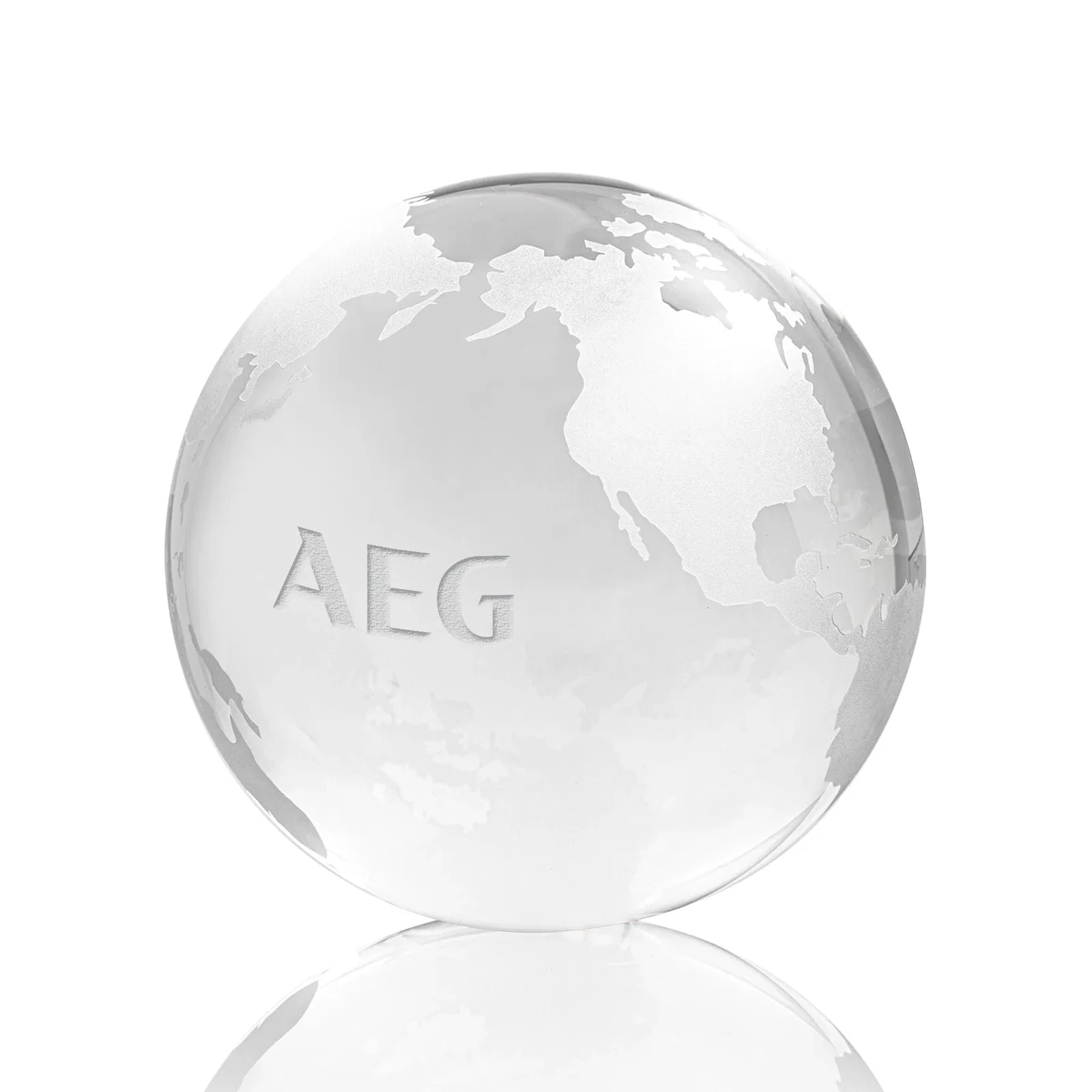 Personalized Round Globe Crystal Paperweight, 2.375"-6" with Etched Continents for graduation ceremonies