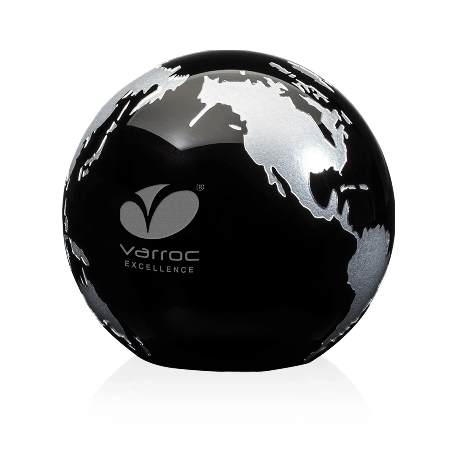 Promotional Round Globe Crystal Paperweight, 2.375"-6" with Etched Continents for graduation ceremonies