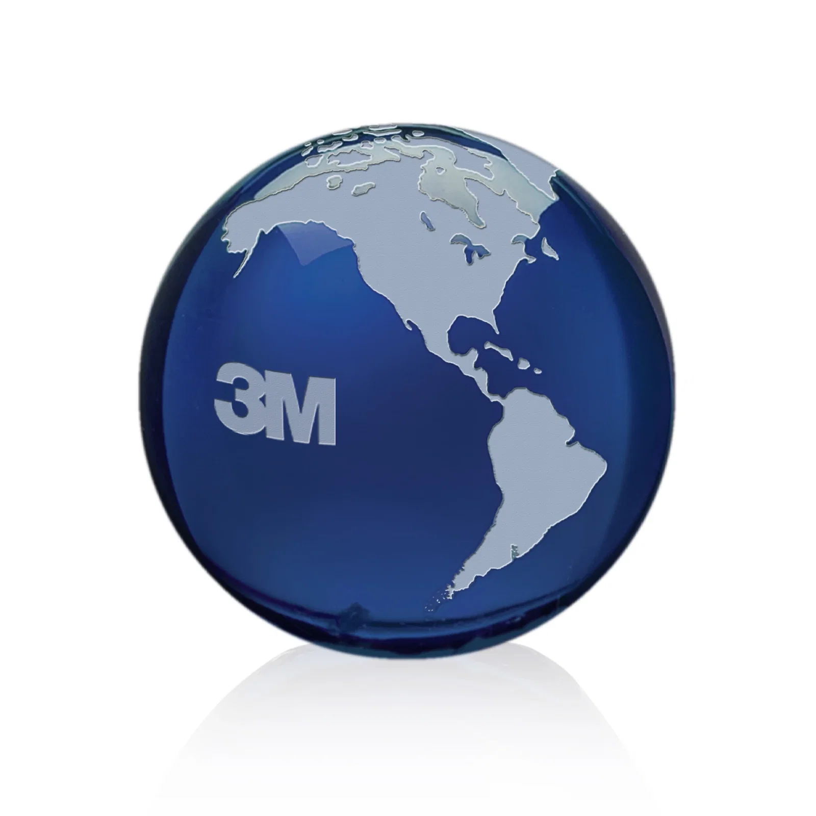 Custom Round Globe Crystal Paperweight, 2.375"-6" with Etched Continents for sales achievement awards