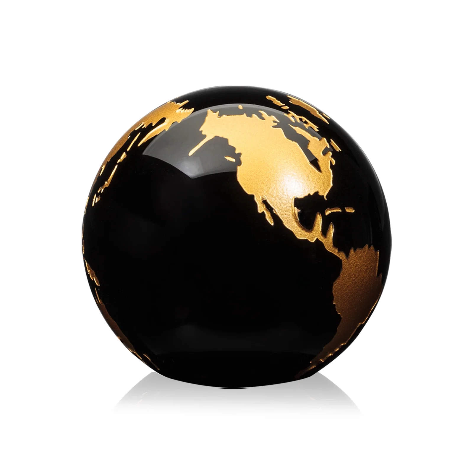 Custom printed Round Globe Crystal Paperweight, 2.375"-6" with Etched Continents for graduation ceremonies