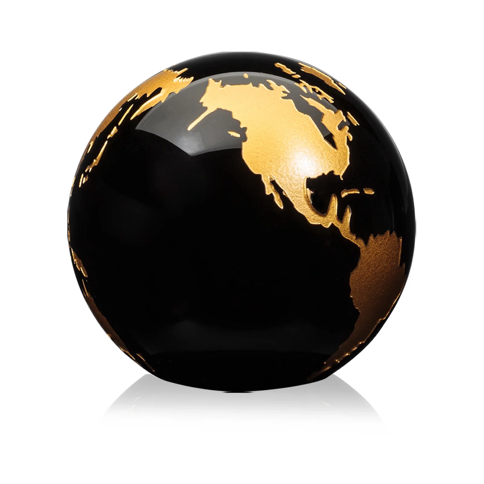 Custom printed Round Globe Crystal Paperweight, 2.375"-6" with Etched Continents for volunteer appreciation