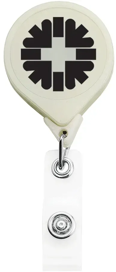 Glow in the Dark Retractable Badge Reel (Circle & Square) — view 2