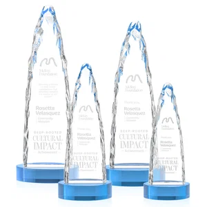 Optical Crystal Tower Award with a Sheared Iceberg Silhouette
