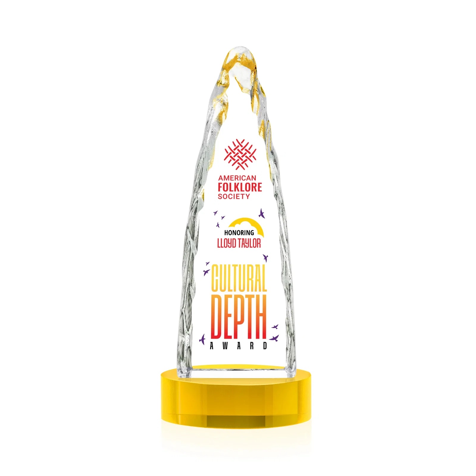 Custom Optical Crystal Tower Award with a Sheared Iceberg Silhouette, awards, with your logo for safety achievement programs