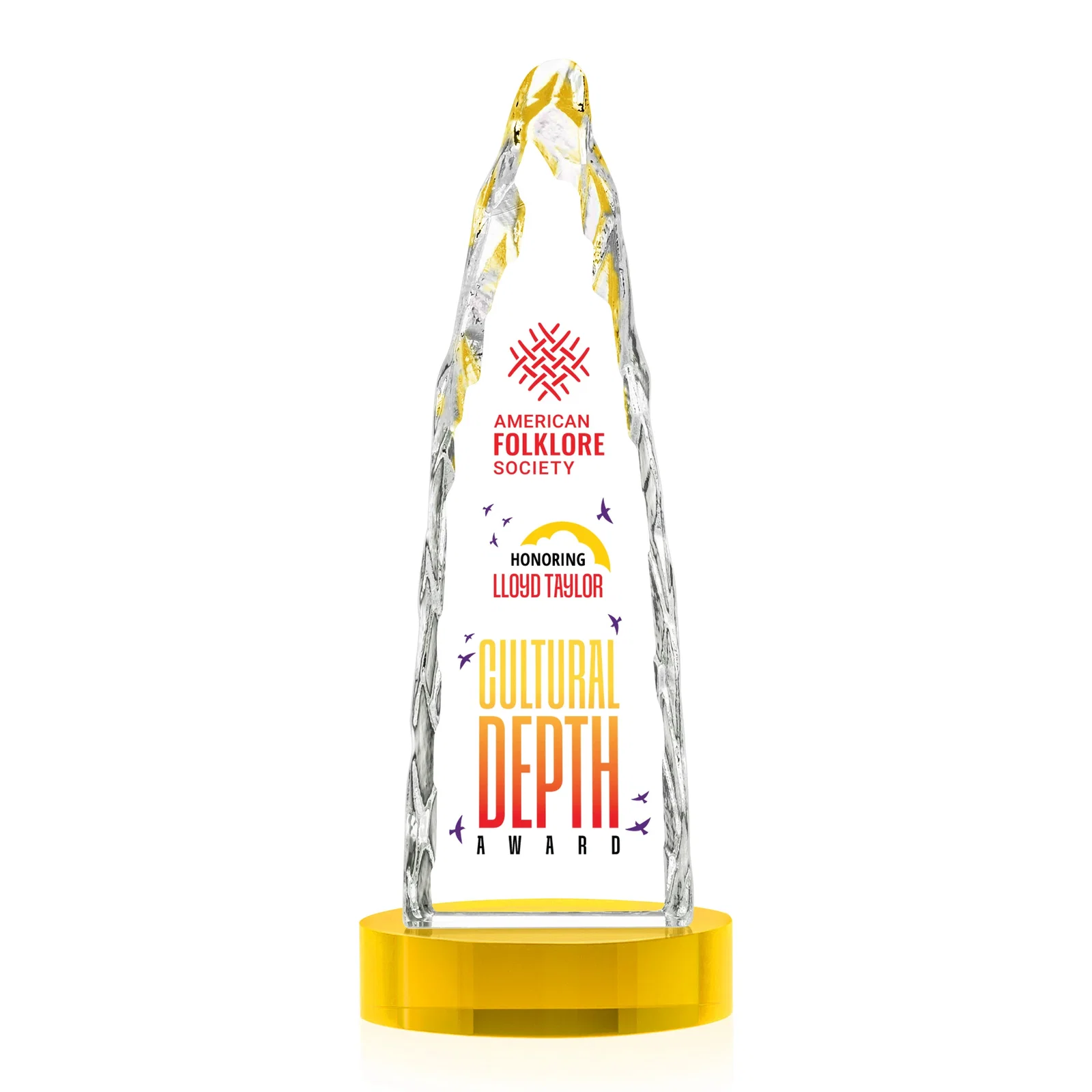 Custom Optical Crystal Tower Award with a Sheared Iceberg Silhouette, awards, with your logo for dealer and partner awards
