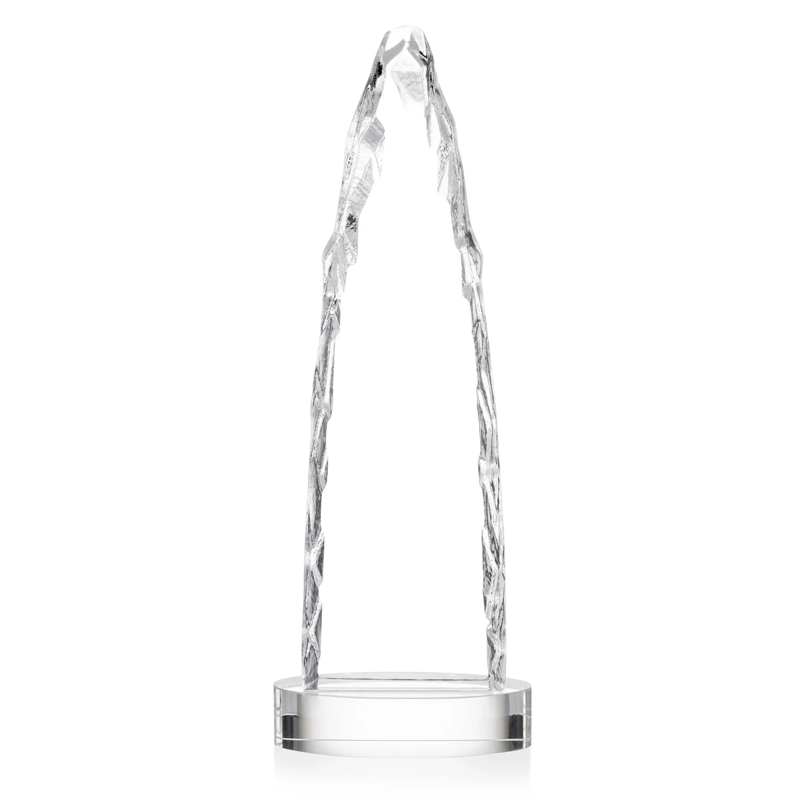 Branded Optical Crystal Tower Award with a Sheared Iceberg Silhouette, awards, with your logo for retirement presentations