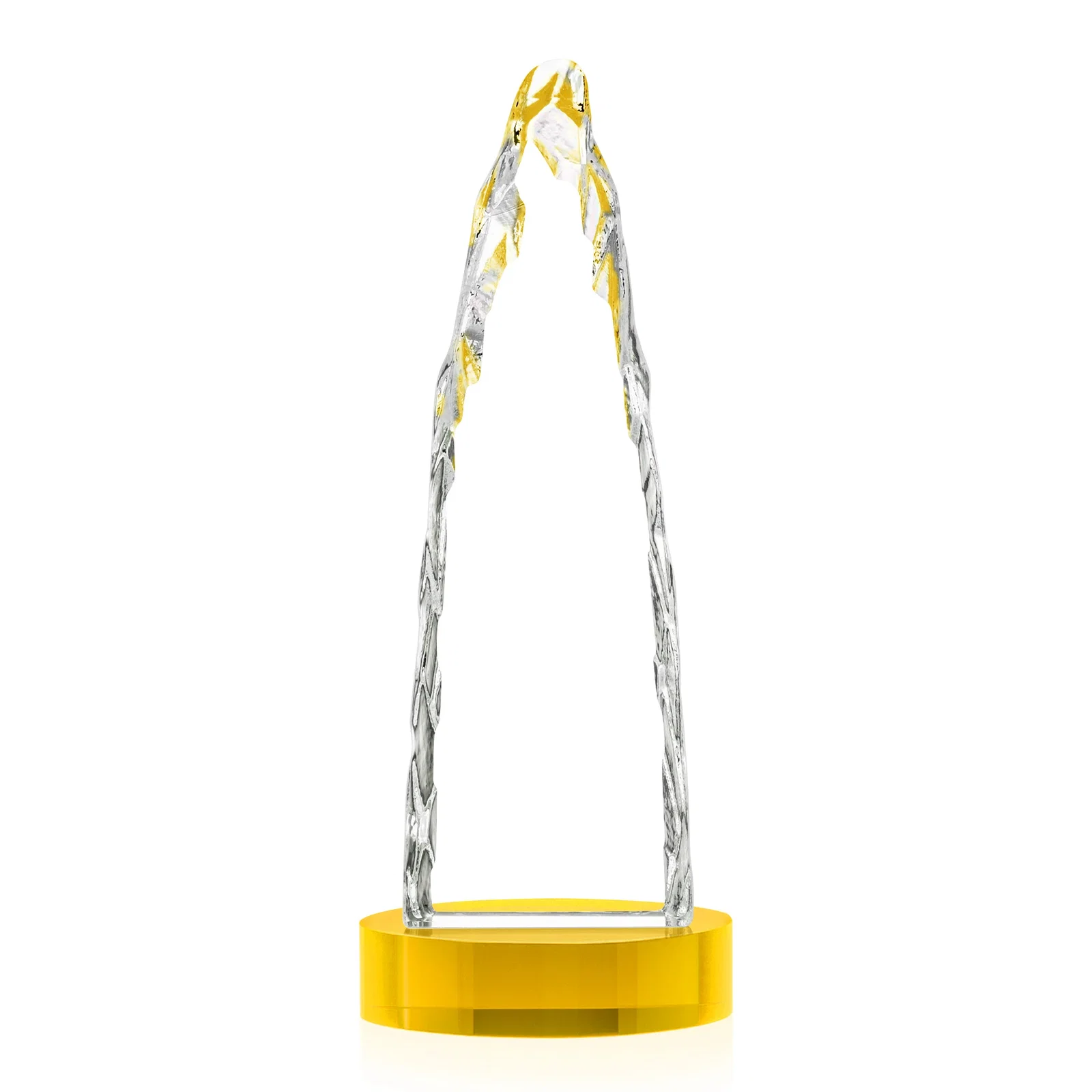Branded Optical Crystal Tower Award with a Sheared Iceberg Silhouette, awards, with your logo for graduation ceremonies