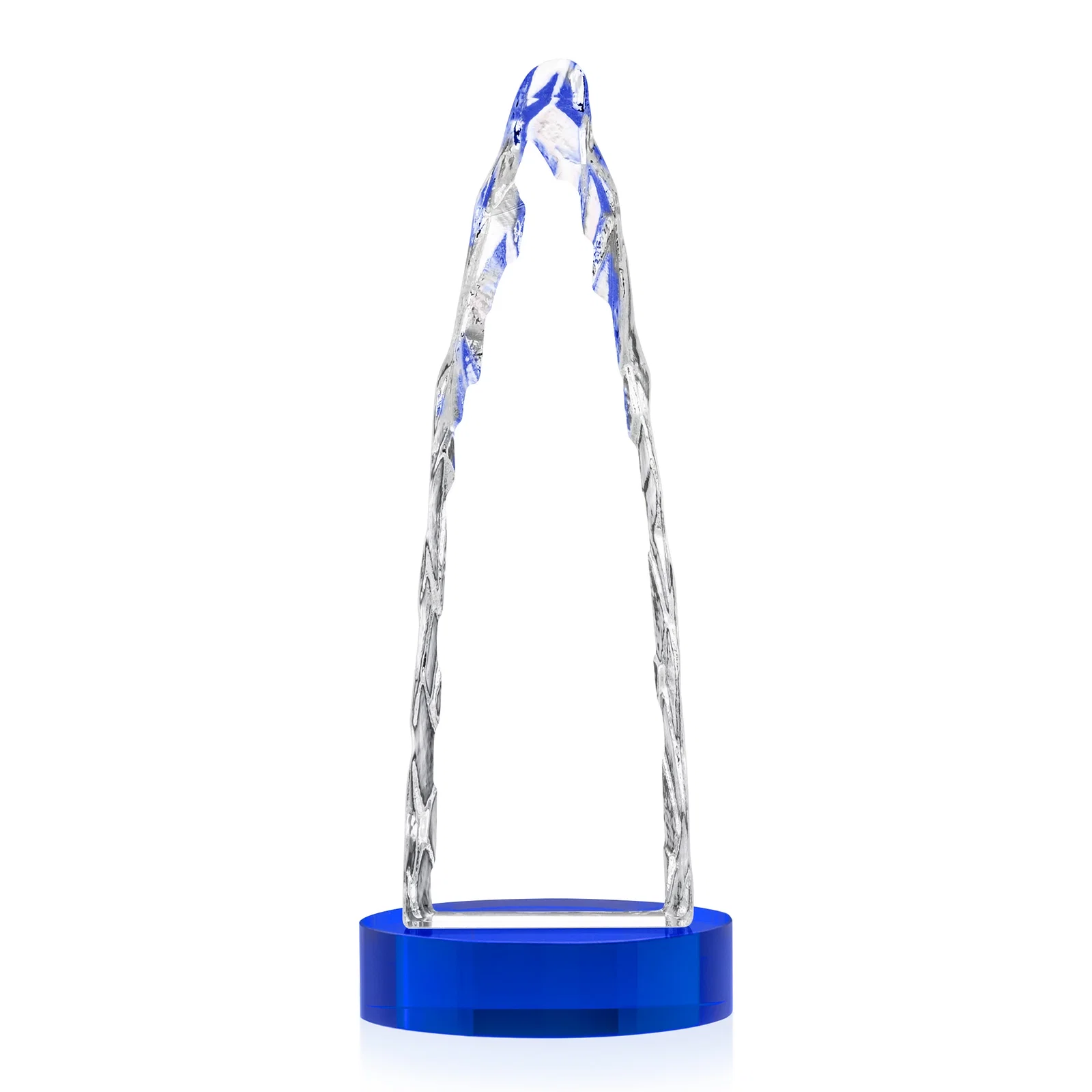 Custom printed Optical Crystal Tower Award with a Sheared Iceberg Silhouette, awards, with your logo for graduation ceremonies