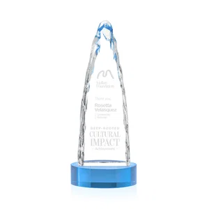 Optical Crystal Tower Award with a Sheared Iceberg Silhouette
