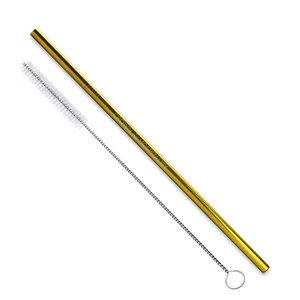Gold & Copper Straight Stainless Steel Straws, Sold Individually