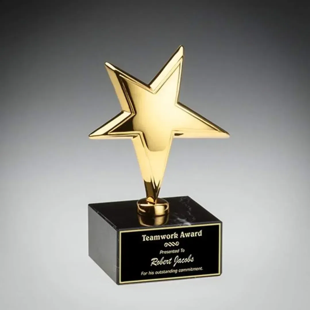 Gold Rising Star Award on Marble — view 2