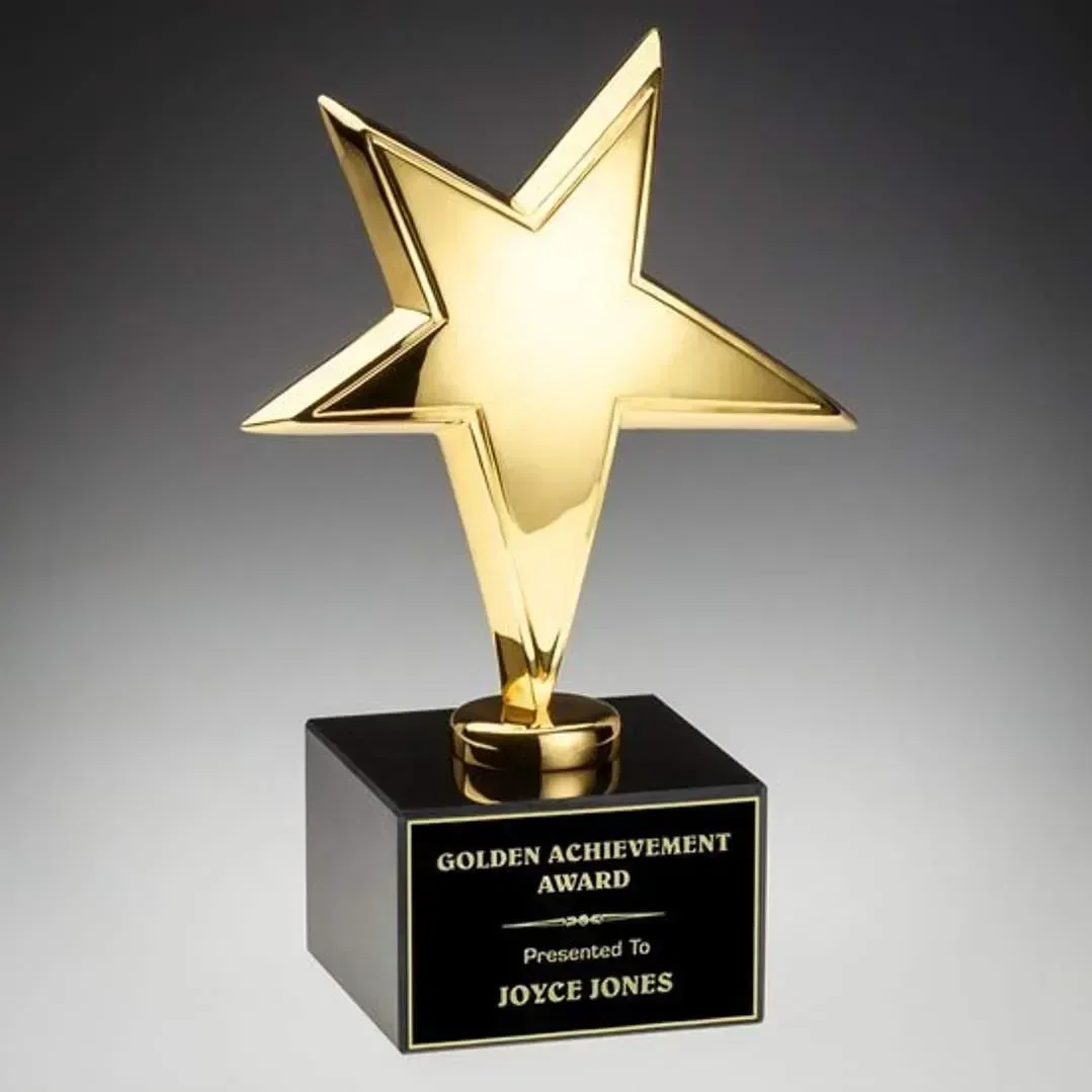 Gold Rising Star Award on Marble — view 4