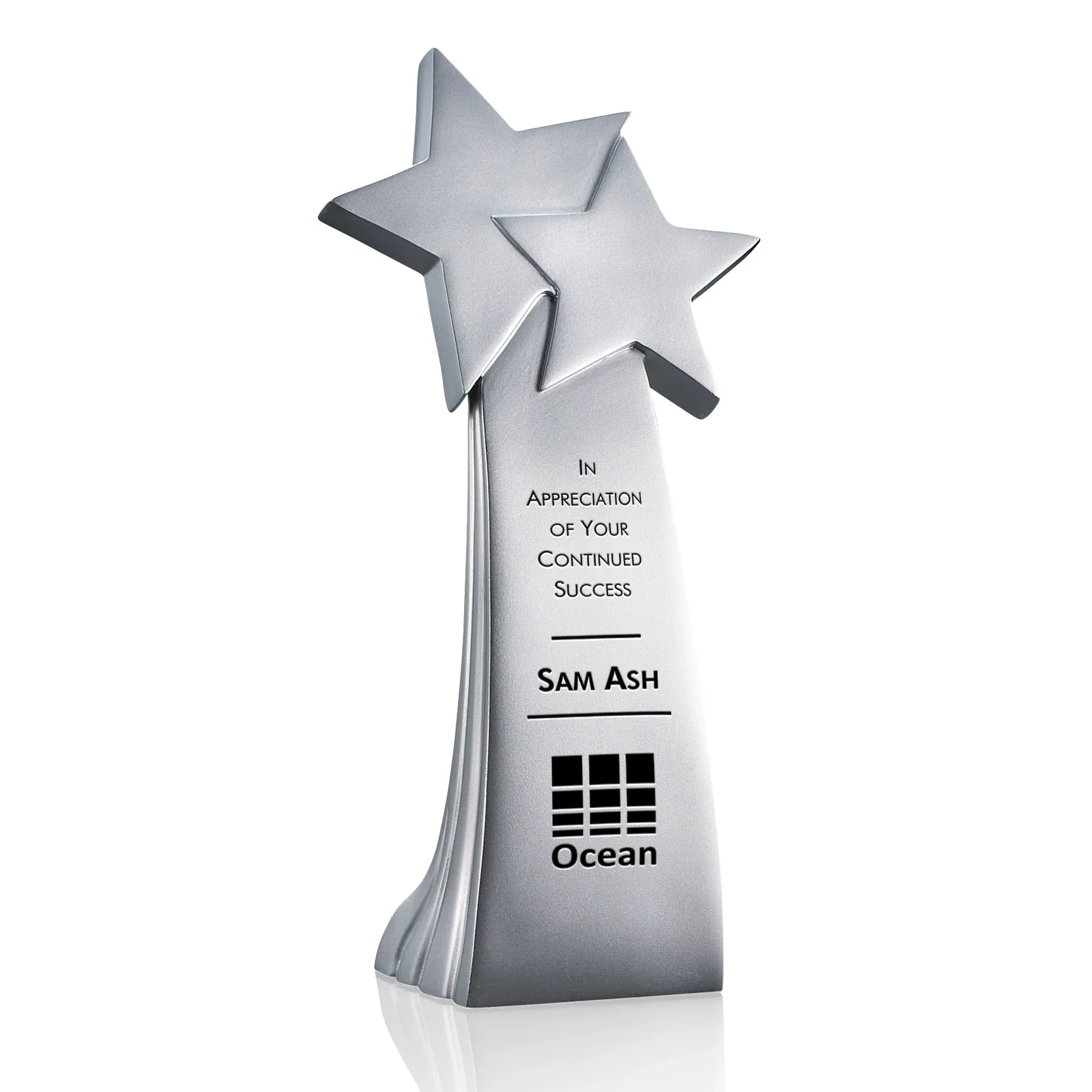 Custom Star Resin Award - Gold/Silver Finish with Colorfill — view 3