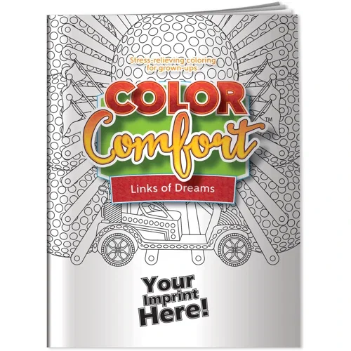 Golf Adult Coloring Book showing golf-themed line-art interior pages